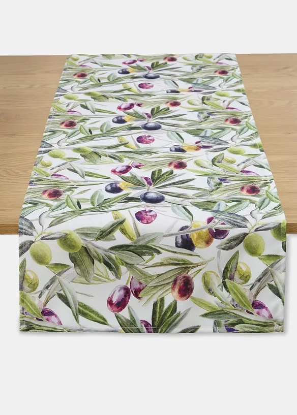 Chemin de table &agrave; imprim&eacute; floral, d&eacute;perlant, bonprix