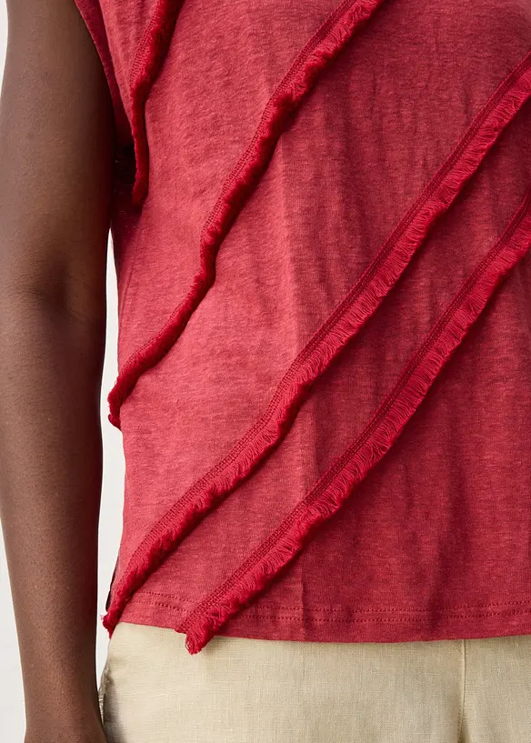 Shirt aus reinem Leinen mit Applikation, bonprix
