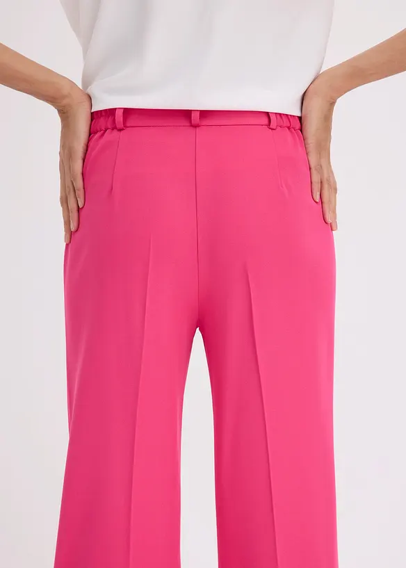 Pantalon large &agrave; pinces et taille &eacute;lastiqu&eacute;e, bonprix