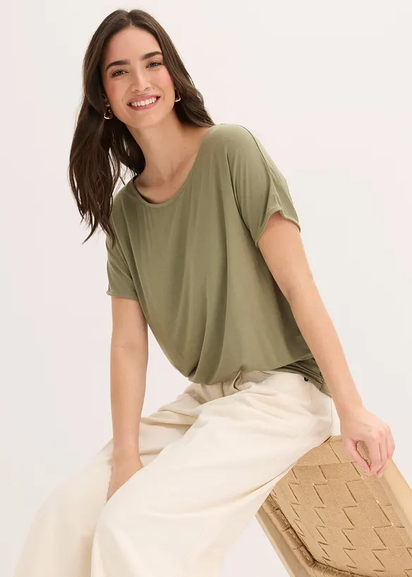 T-shirt doux en viscose extensible, bonprix