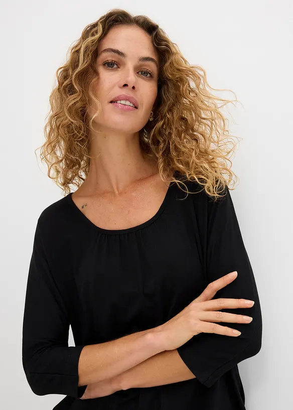 T-shirt oversize en viscose m&eacute;lang&eacute;e, bonprix