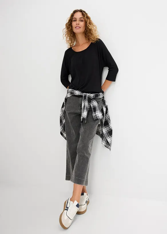 T-shirt oversize en viscose m&eacute;lang&eacute;e, bonprix