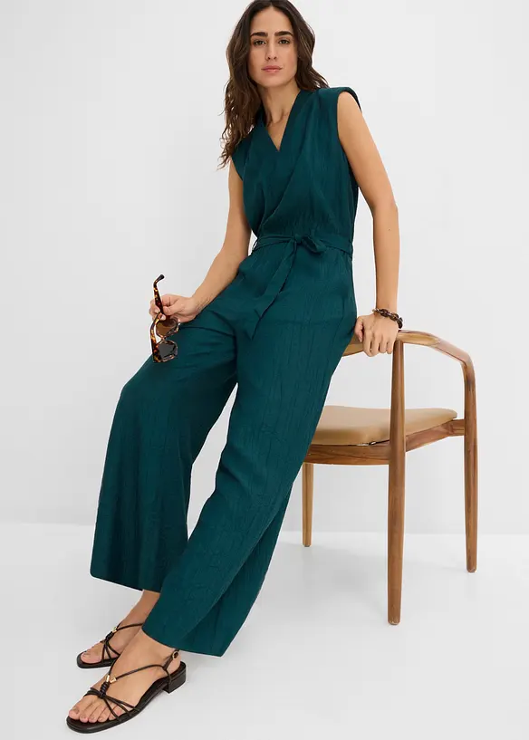 Viskose-Jumpsuit mit Kelchkragen, bonprix