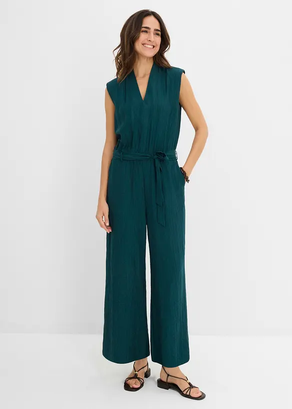 Viskose-Jumpsuit mit Kelchkragen, bonprix