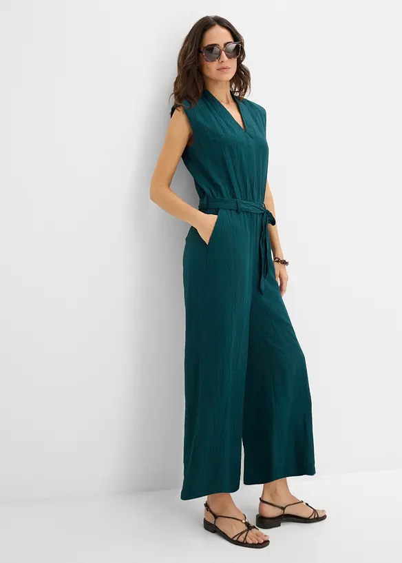 Viskose-Jumpsuit mit Kelchkragen, bonprix