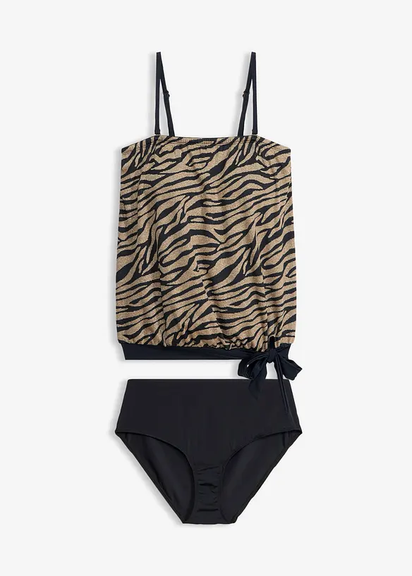 Bandeau-Tankini aus gl&auml;nzendem Material (2-tlg.Set), bonprix