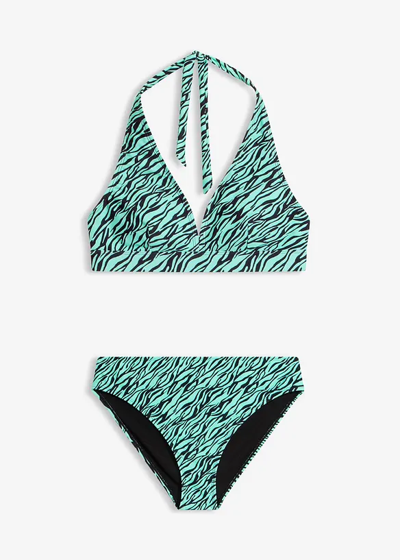 Neckholder-Bikini mit hohem Beinausschnitt schnell trocknend (2-tlg.Set), bonprix