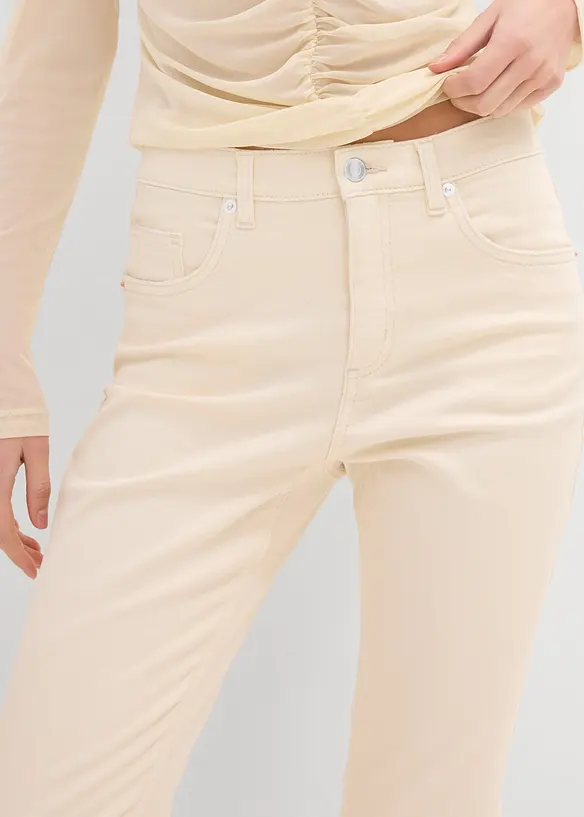 Jean bootcut taille haute, cropped, bonprix