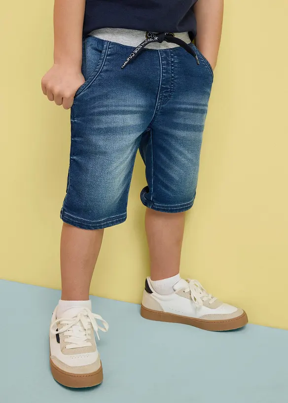 Bermuda en jean &agrave; taille &eacute;lastiqu&eacute;e, regular, bonprix
