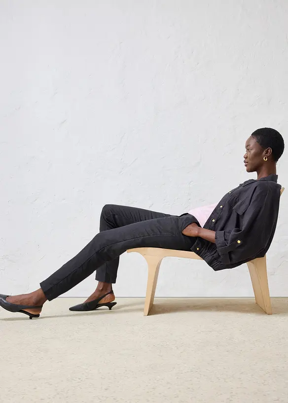 Pantalon raccourci, 100% lin, bonprix