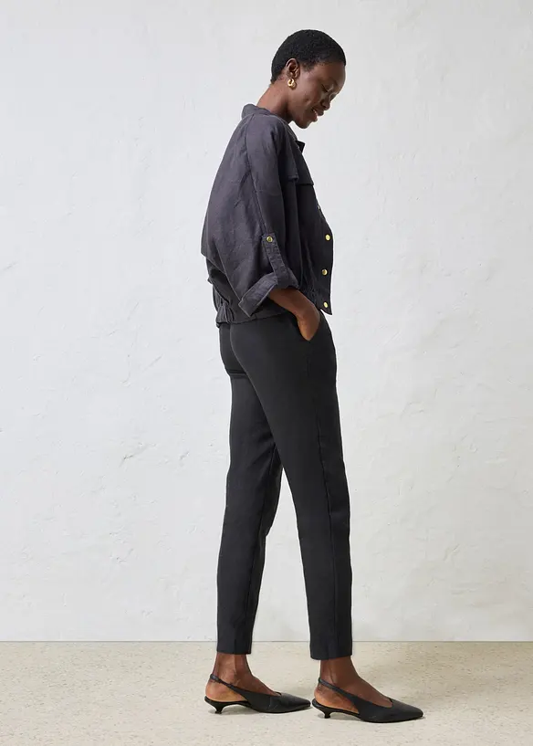 Pantalon raccourci, 100% lin, bonprix