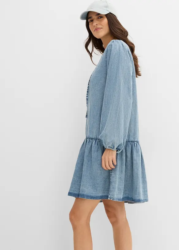 Lockeres Midikleid mit Leinen, bonprix