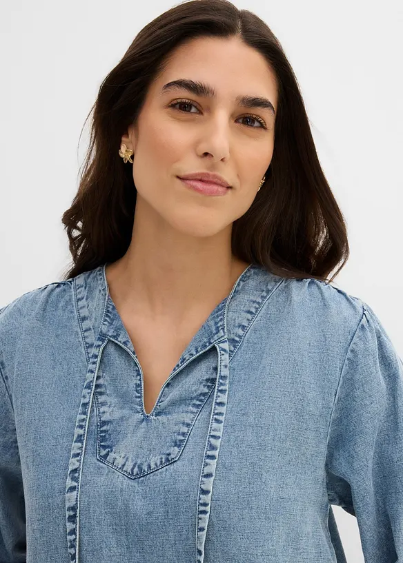 Lockeres Midikleid mit Leinen, bonprix