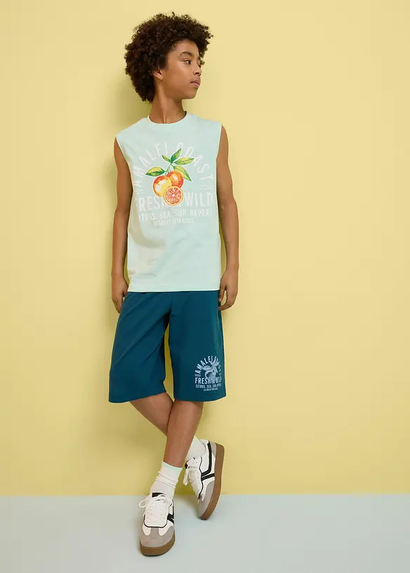 T-shirt et pantacourt 100% coton (ens. 2&nbsp;pces), bonprix