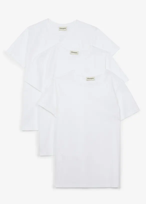 T-Shirt aus reiner Baumwolle (3er Pack), bonprix