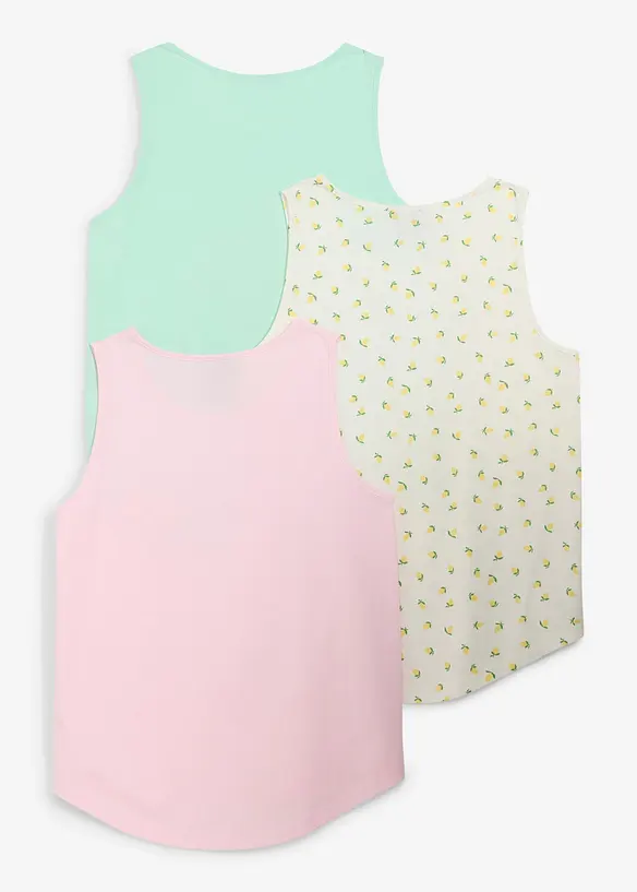 Lot de 3 tops 100% coton, bonprix