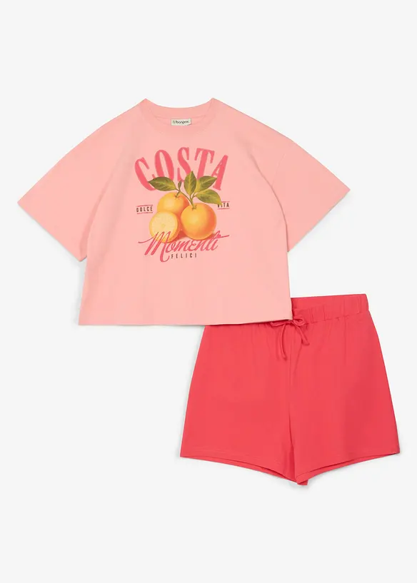 T-shirt et short 100% coton (ens. 2 pces), bonprix