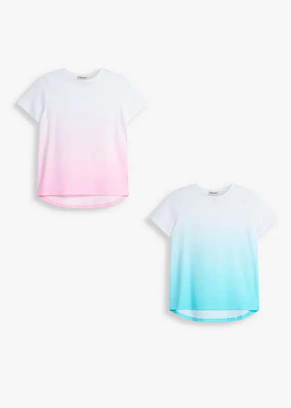 T-Shirt mit Bio-Baumwolle (2er Pack), bonprix