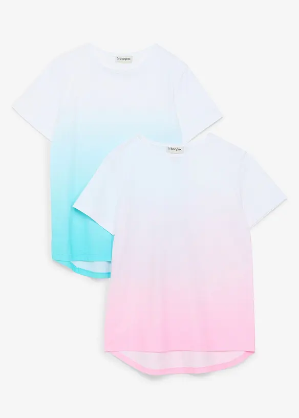 T-Shirt mit Bio-Baumwolle (2er Pack), bonprix