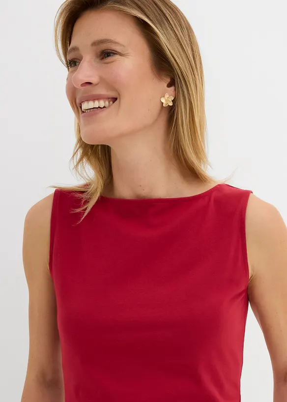Top cintr&eacute; en coton extensible, bonprix