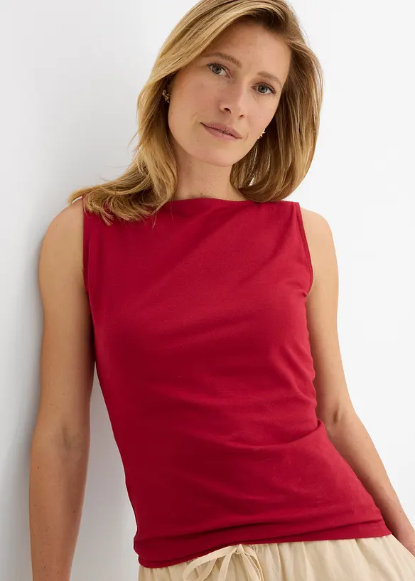 Top cintr&eacute; en coton extensible, bonprix
