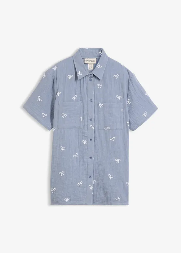 Musselin-Kurzarmbluse, bonprix