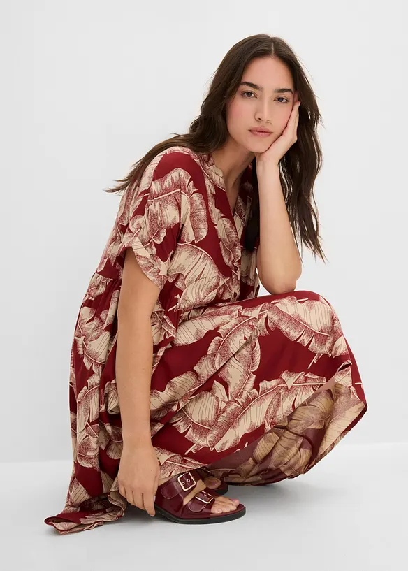 Robe caftan midi en viscose fluide, bonprix