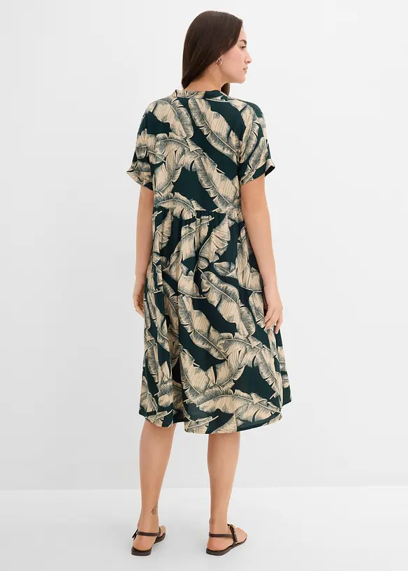 Midi Kaftan-Kleid aus flie&szlig;ender Viskose, bonprix