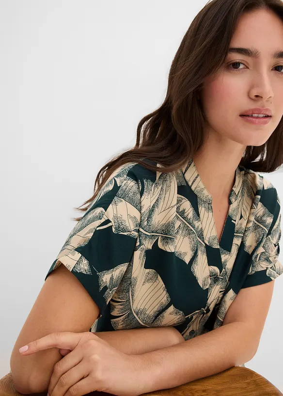 Midi Kaftan-Kleid aus flie&szlig;ender Viskose, bonprix