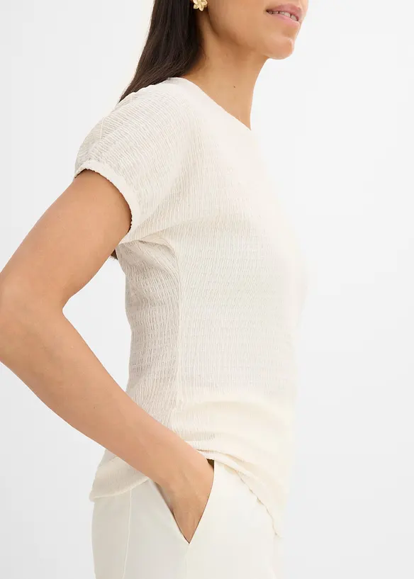 T-Shirt aus strukturiertem Material, bonprix