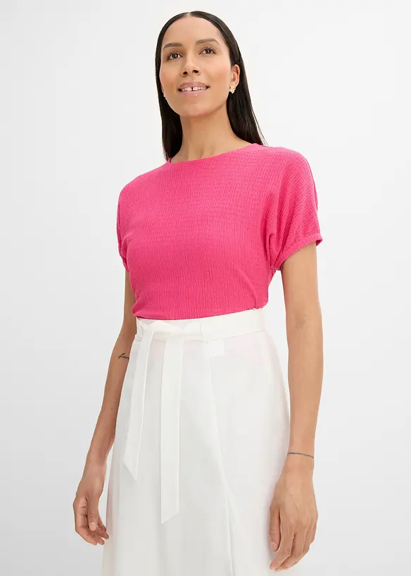 T-Shirt aus strukturiertem Material, bonprix