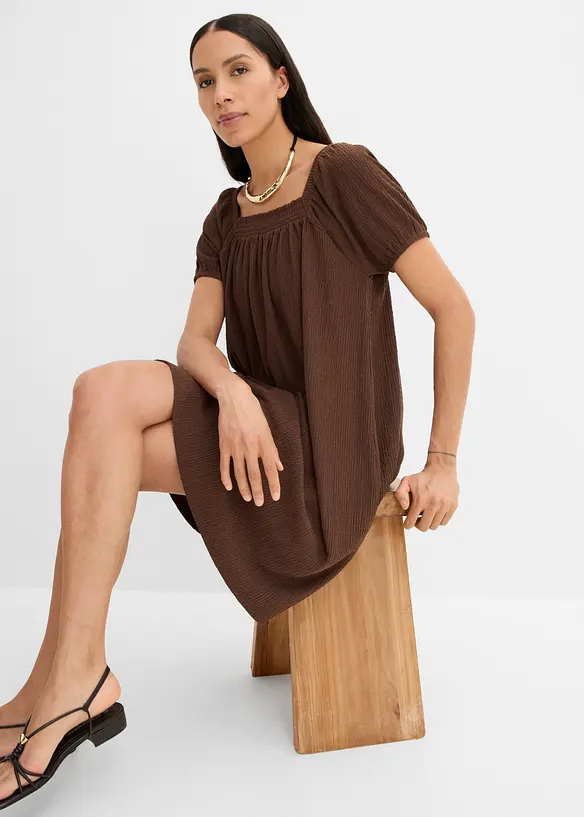 Jerseykleid aus strukturiertem Cr&ecirc;pe, bonprix