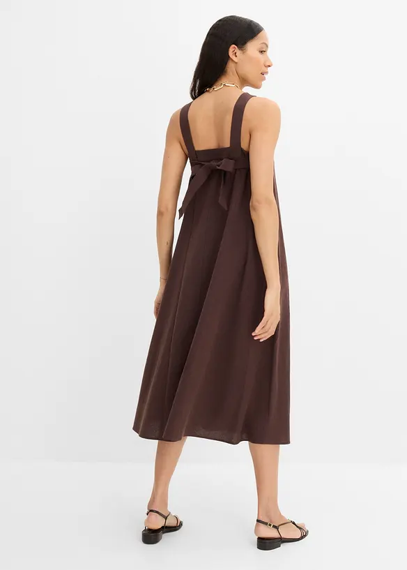Maxikleid aus Leinenmix mit Bindedetail hinten, bonprix