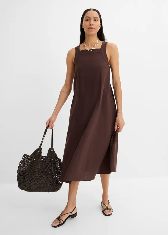 Maxikleid aus Leinenmix mit Bindedetail hinten, bonprix