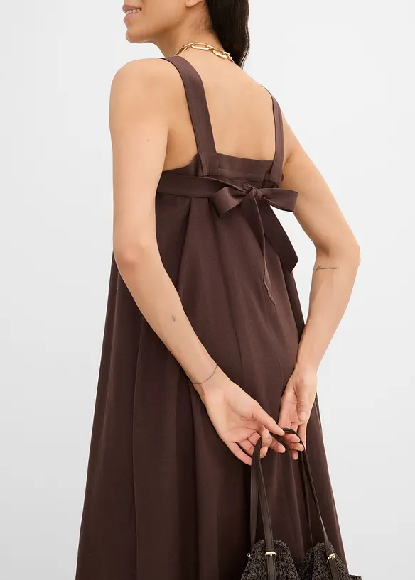 Maxikleid aus Leinenmix mit Bindedetail hinten, bonprix