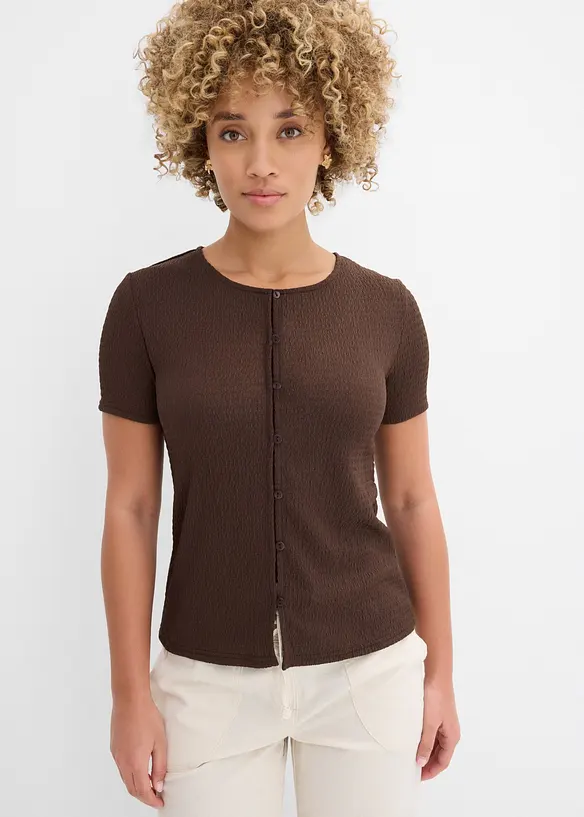 Shirt mit Struktur und Knopfleiste, bonprix