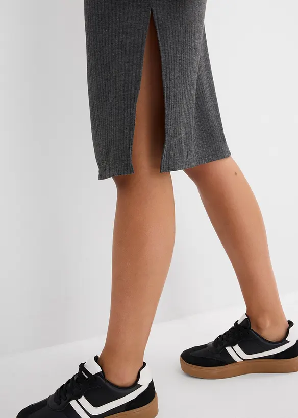 Robe c&ocirc;tel&eacute;e et fendue sur les c&ocirc;t&eacute;s, bonprix