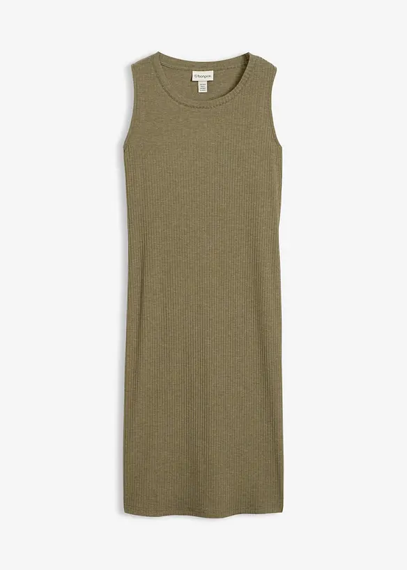 Rippkleid mit seitlichen Schlitzen aus Viskose-Mix, bonprix