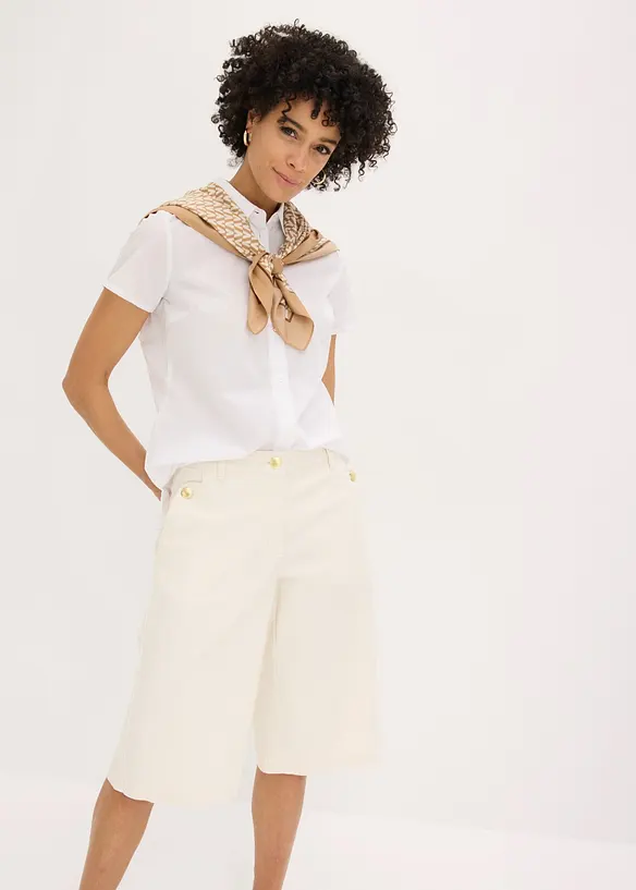 Chemisier manches courtes en popeline, bonprix