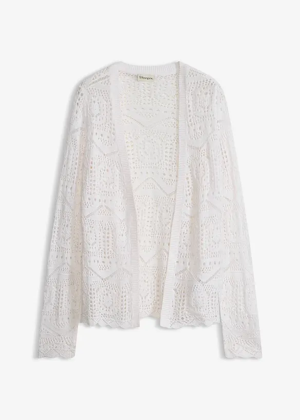 Gilet en maille ajour&eacute;e, bonprix