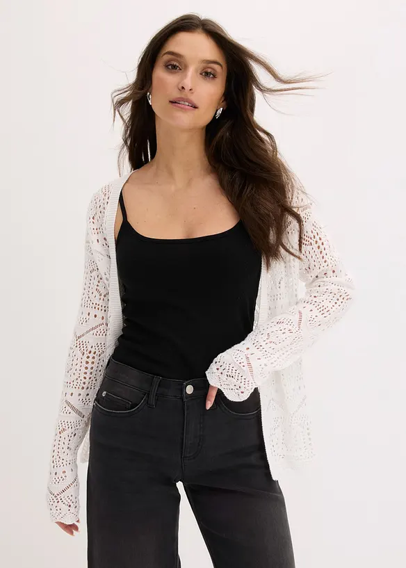 Gilet en maille ajour&eacute;e, bonprix