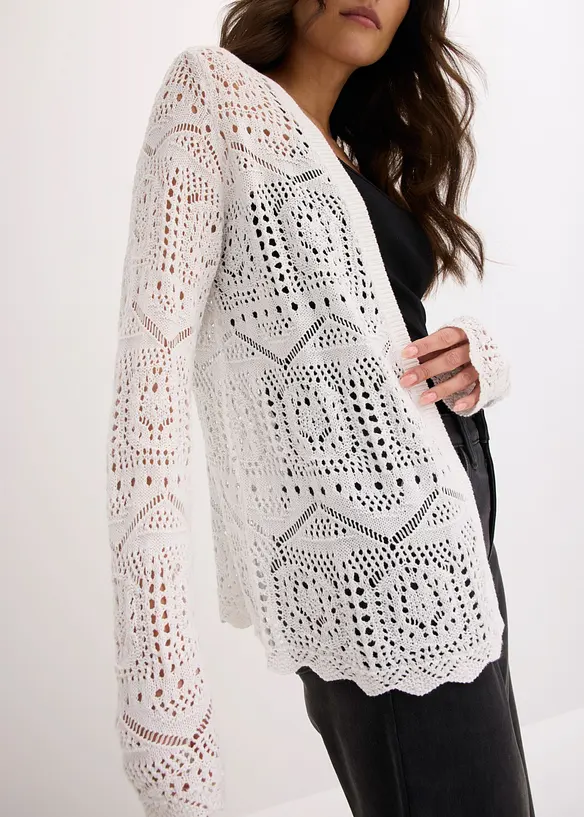 Gilet en maille ajour&eacute;e, bonprix