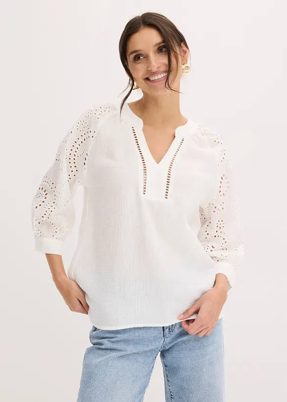 Tunique a&eacute;rienne en gaze de coton, bonprix