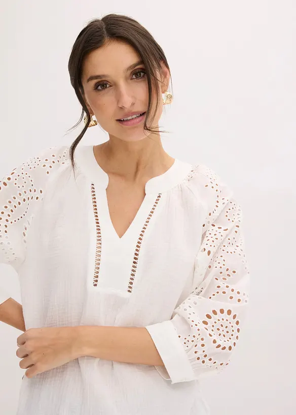 Tunique a&eacute;rienne en gaze de coton, bonprix