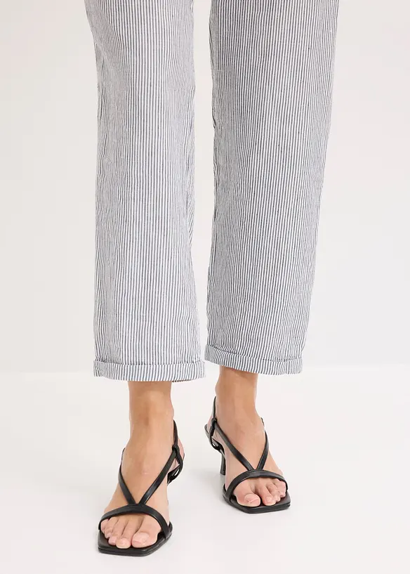 Leinenhose mit Elastik-B&uuml;ndchen, bonprix