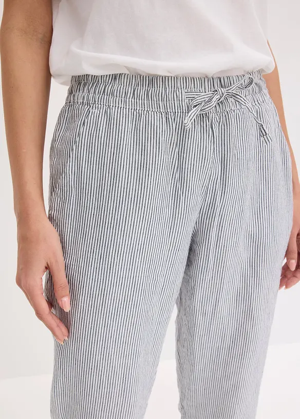 Leinenhose mit Elastik-B&uuml;ndchen, bonprix