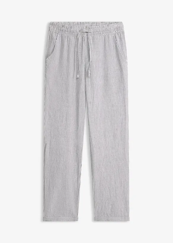 Leinenhose mit Elastik-B&uuml;ndchen, bonprix