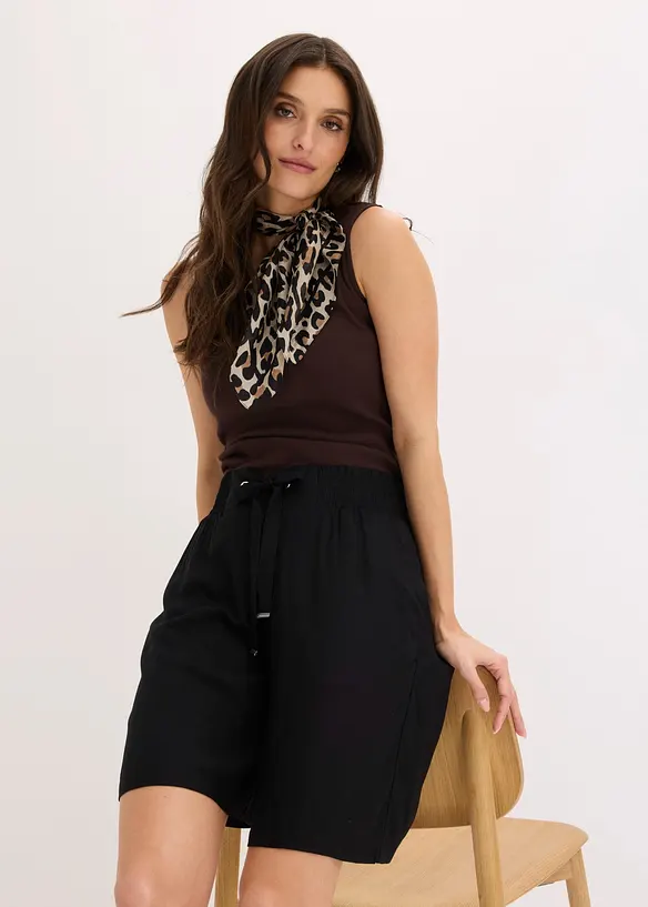 Bermuda en viscose avec ceinture &agrave; nouer, bonprix