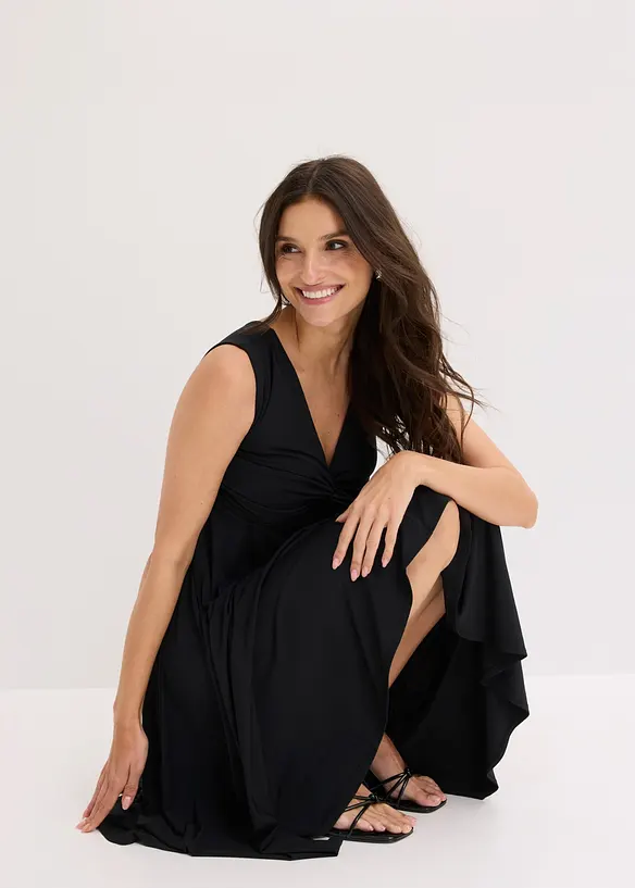 Robe en jersey avec d&eacute;collet&eacute; en V, bonprix