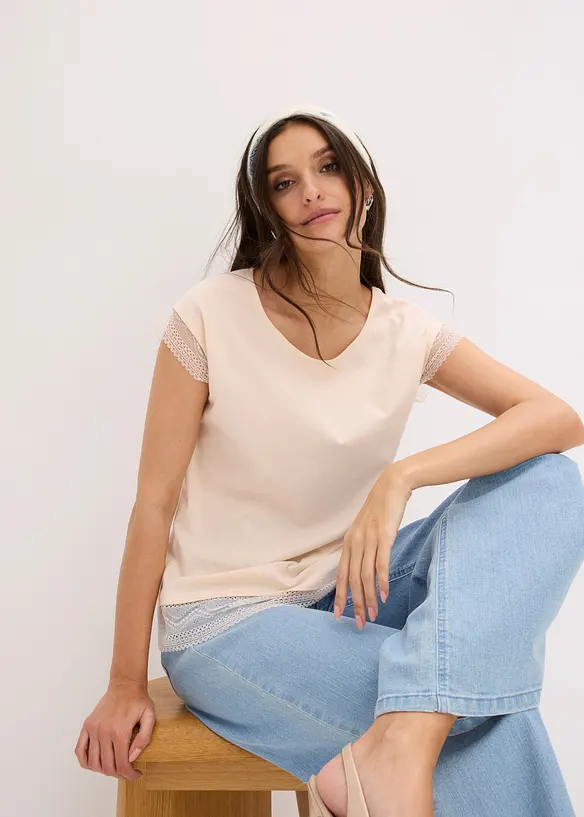 T-shirt boxy en coton, bonprix